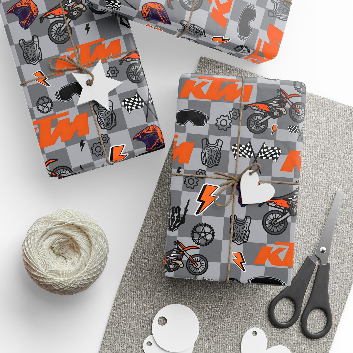 KTM Dirt Bike Inspired Gift Wrap