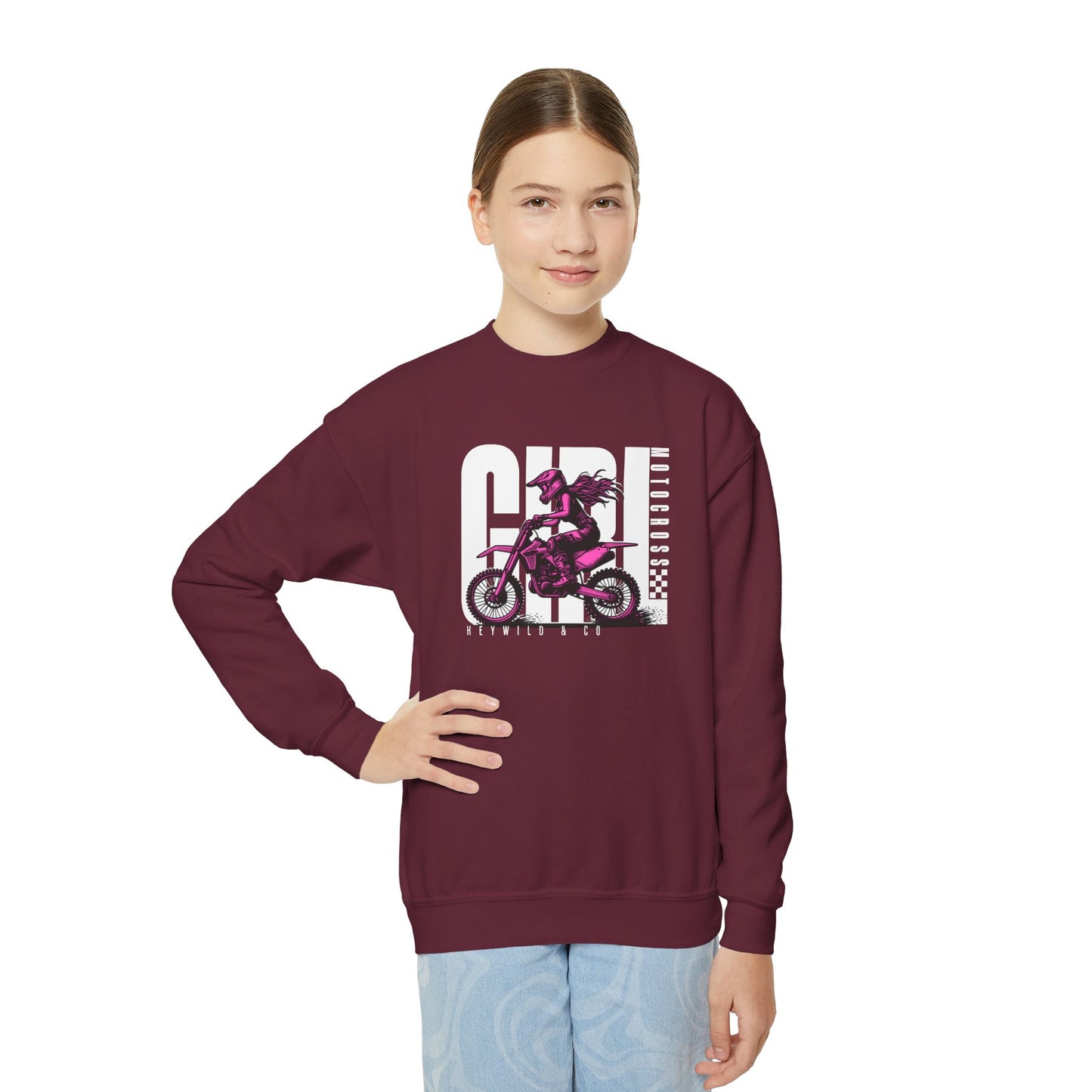 Motocross Girl Youth Sweatshirt