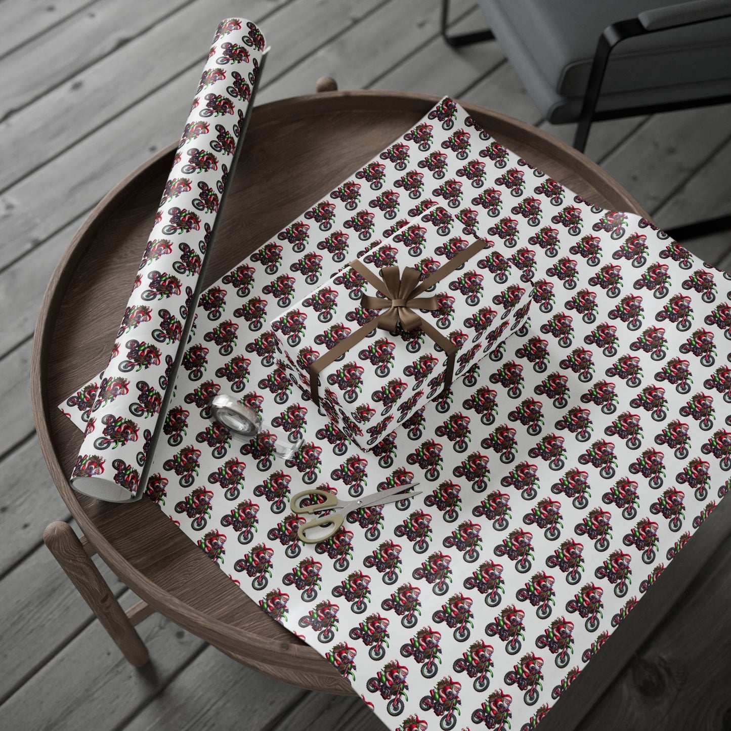 Santa Dirt Bike Gift Wrap