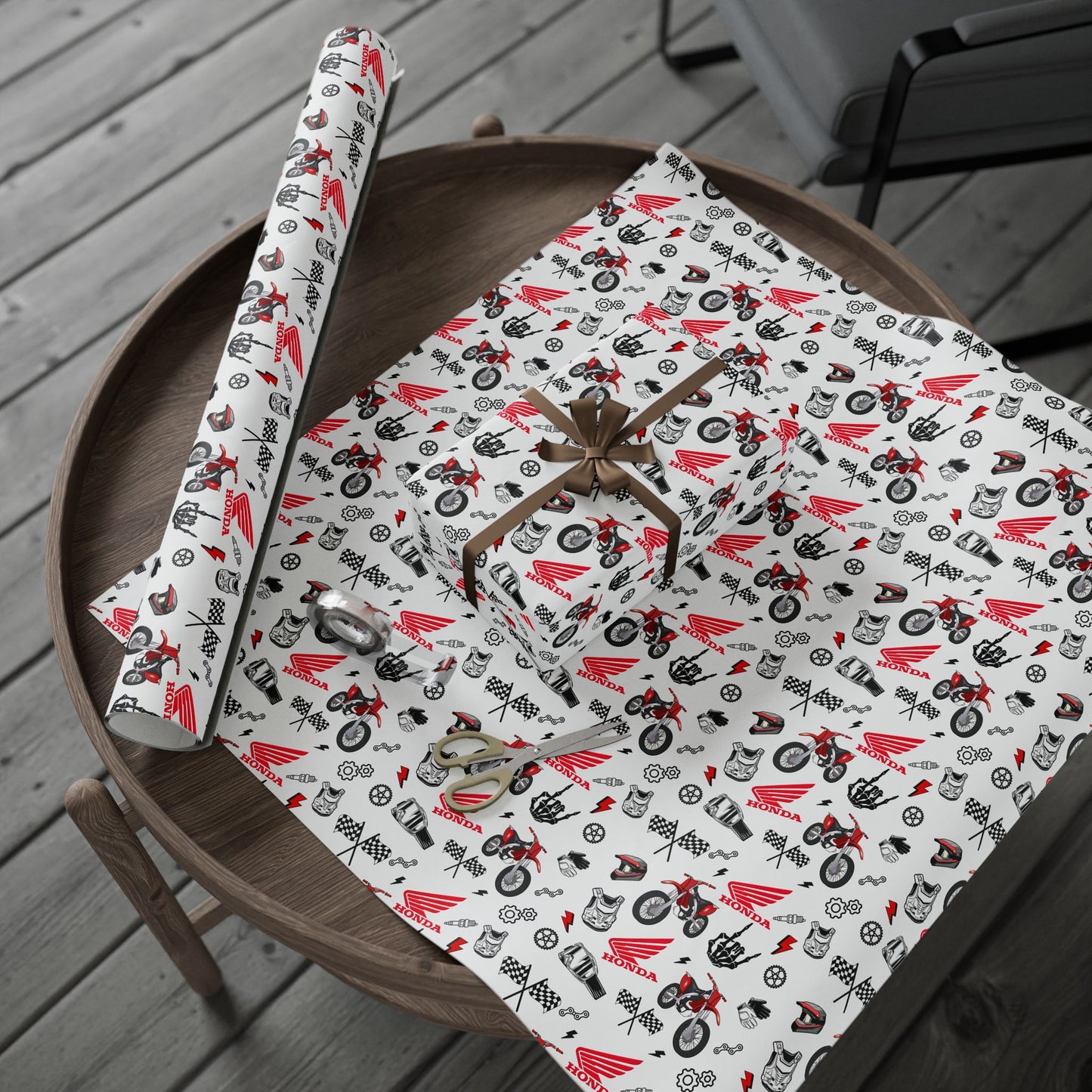 Honda Dirt Bike Inspired Gift Wrap