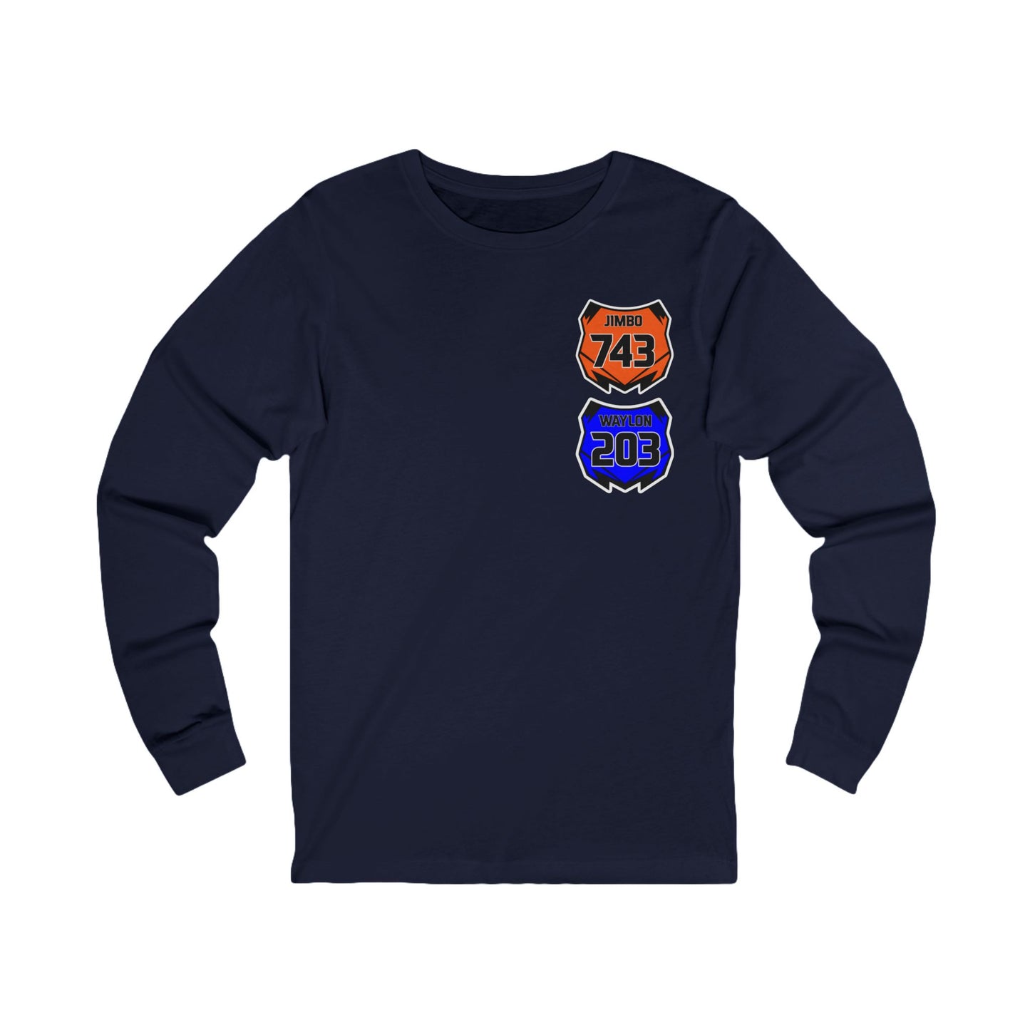 Custom Unisex Number Plate Long Sleeve *You pick back saying*