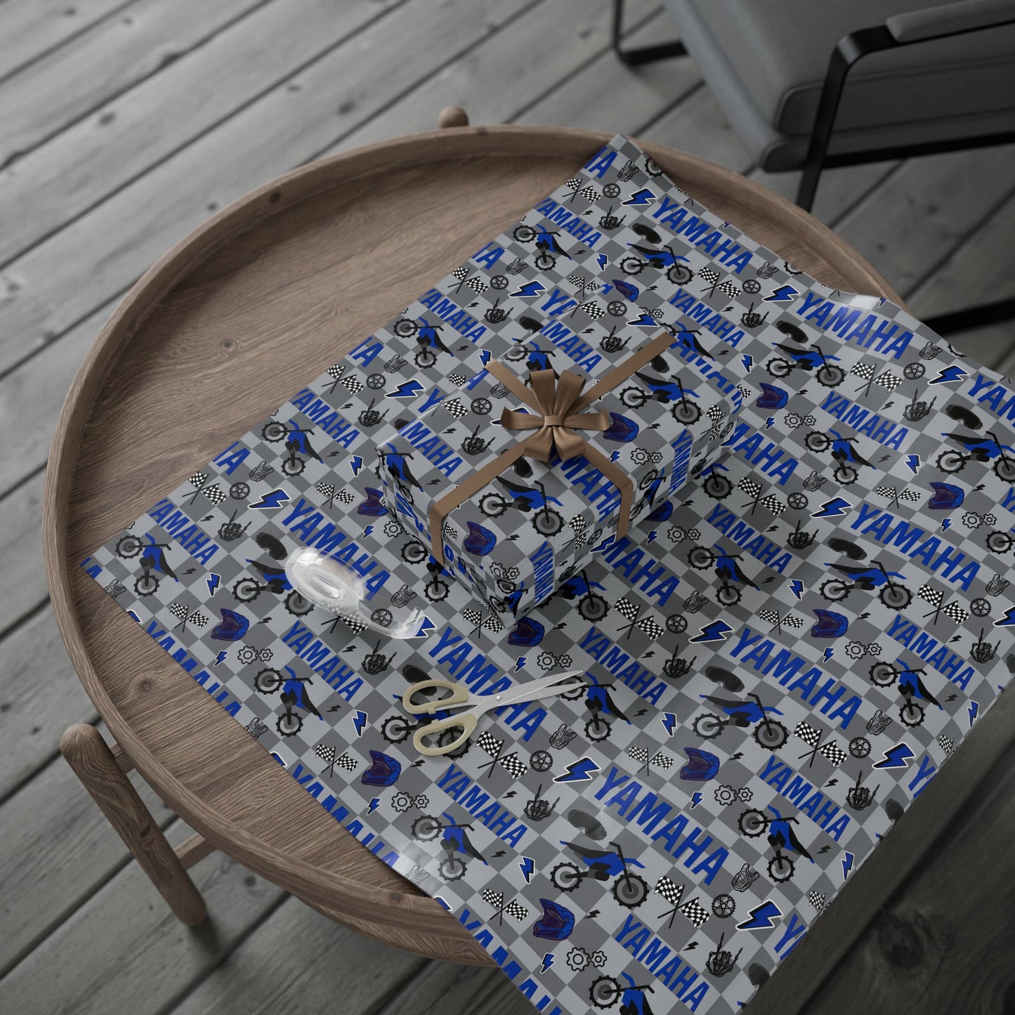 Yamaha Dirt Bike Inspired Gift Wrap