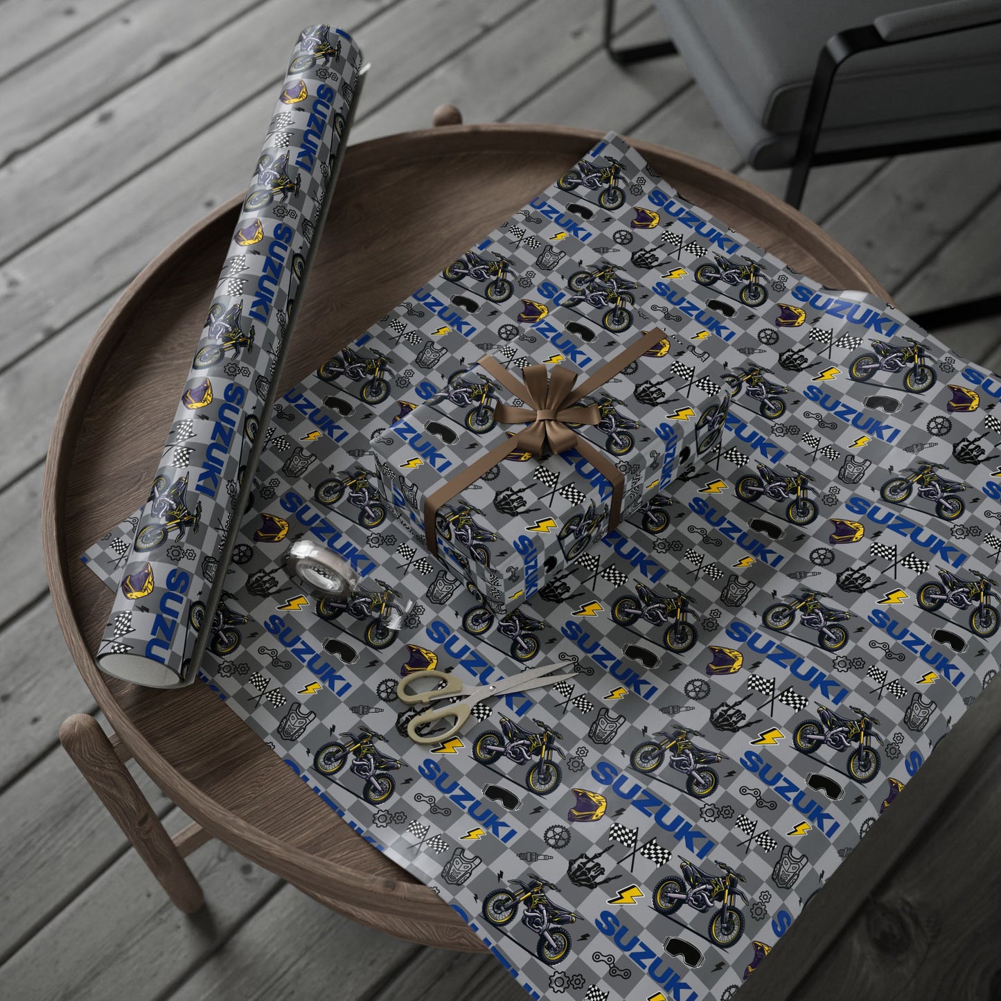 Suzuki Dirt Bike Inspired Gift Wrap