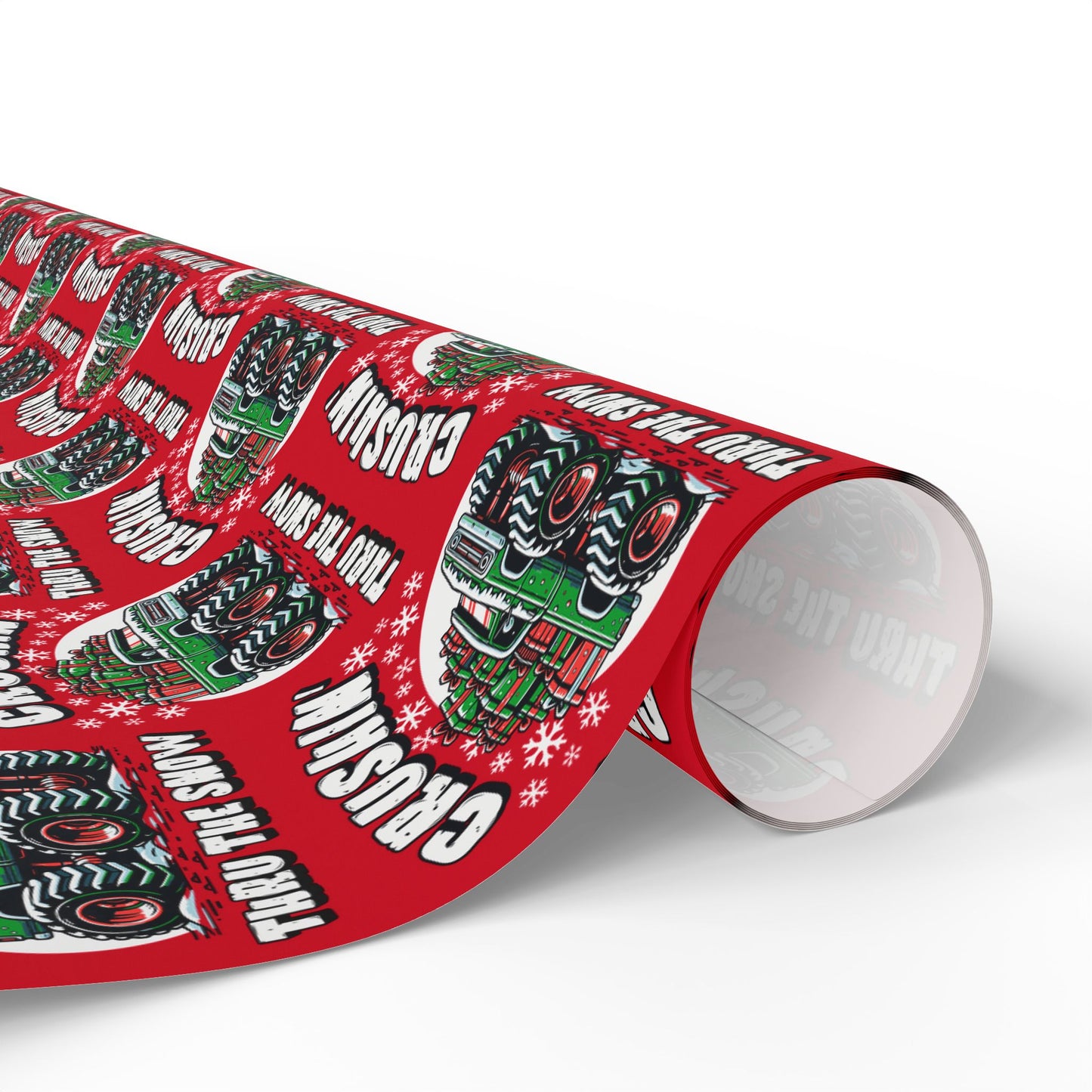 Crushin' Snow Monster Truck Gift Wrap
