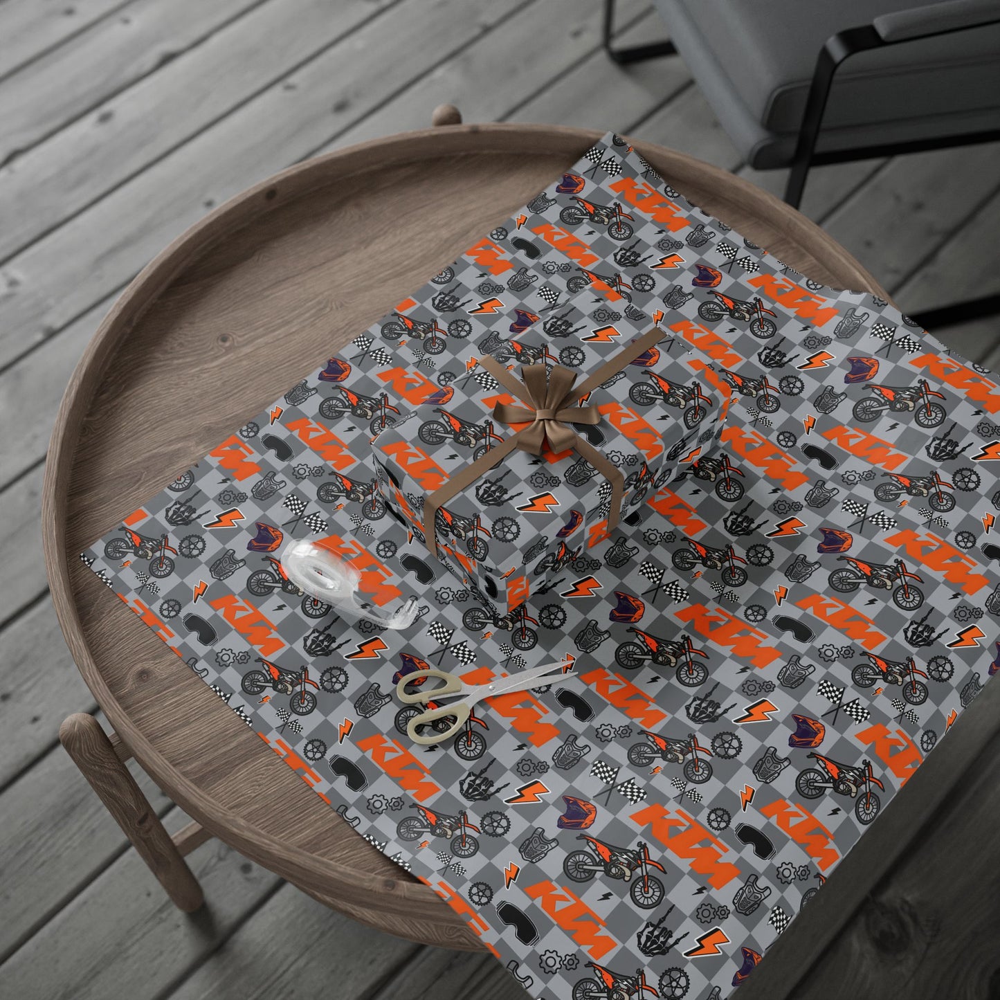 KTM Dirt Bike Inspired Gift Wrap