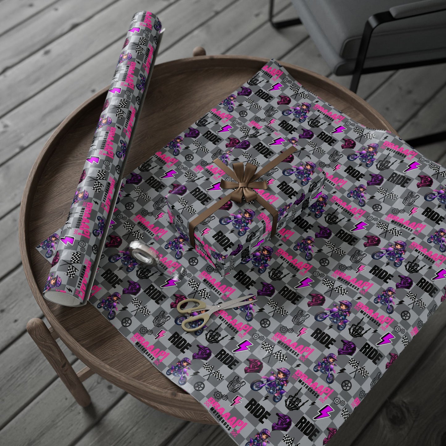 Motocross Girl Dirt Bike Gift Wrap