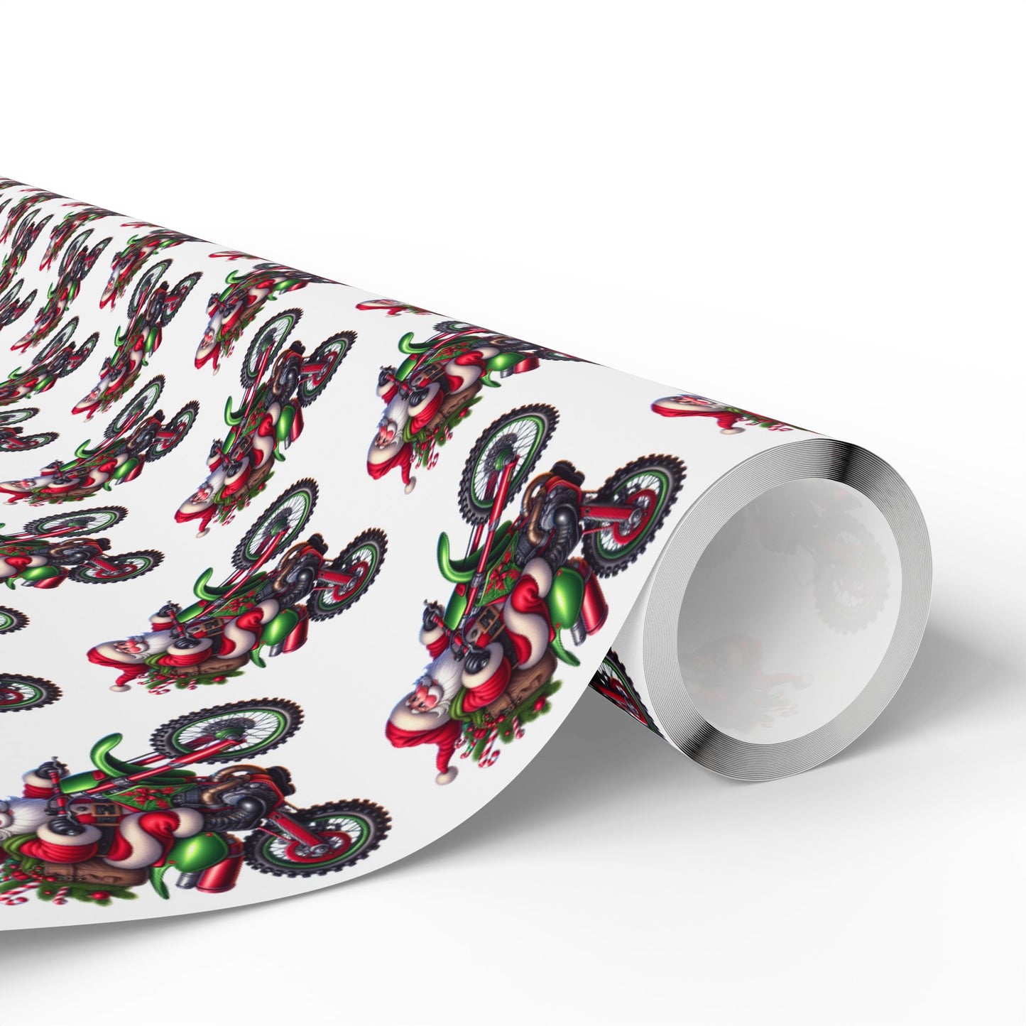 Santa Dirt Bike Gift Wrap