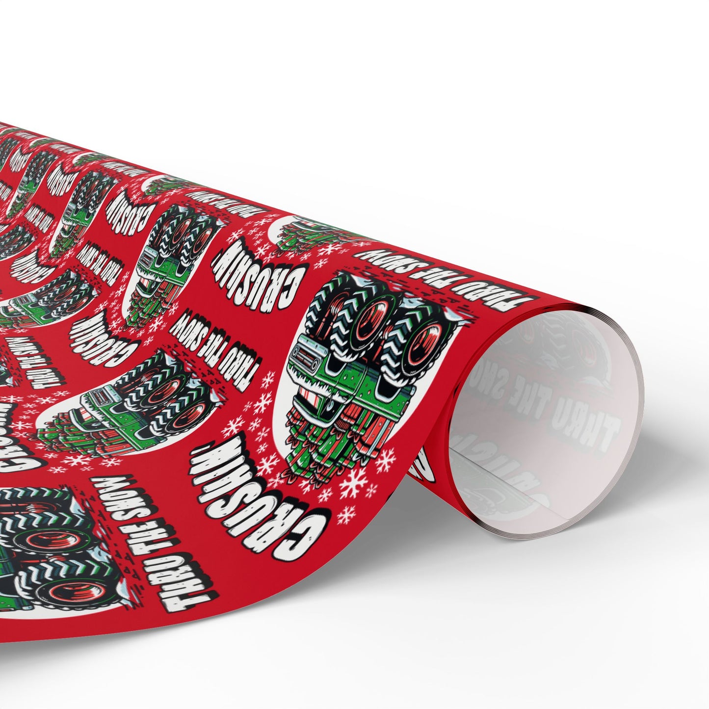 Crushin' Snow Monster Truck Gift Wrap