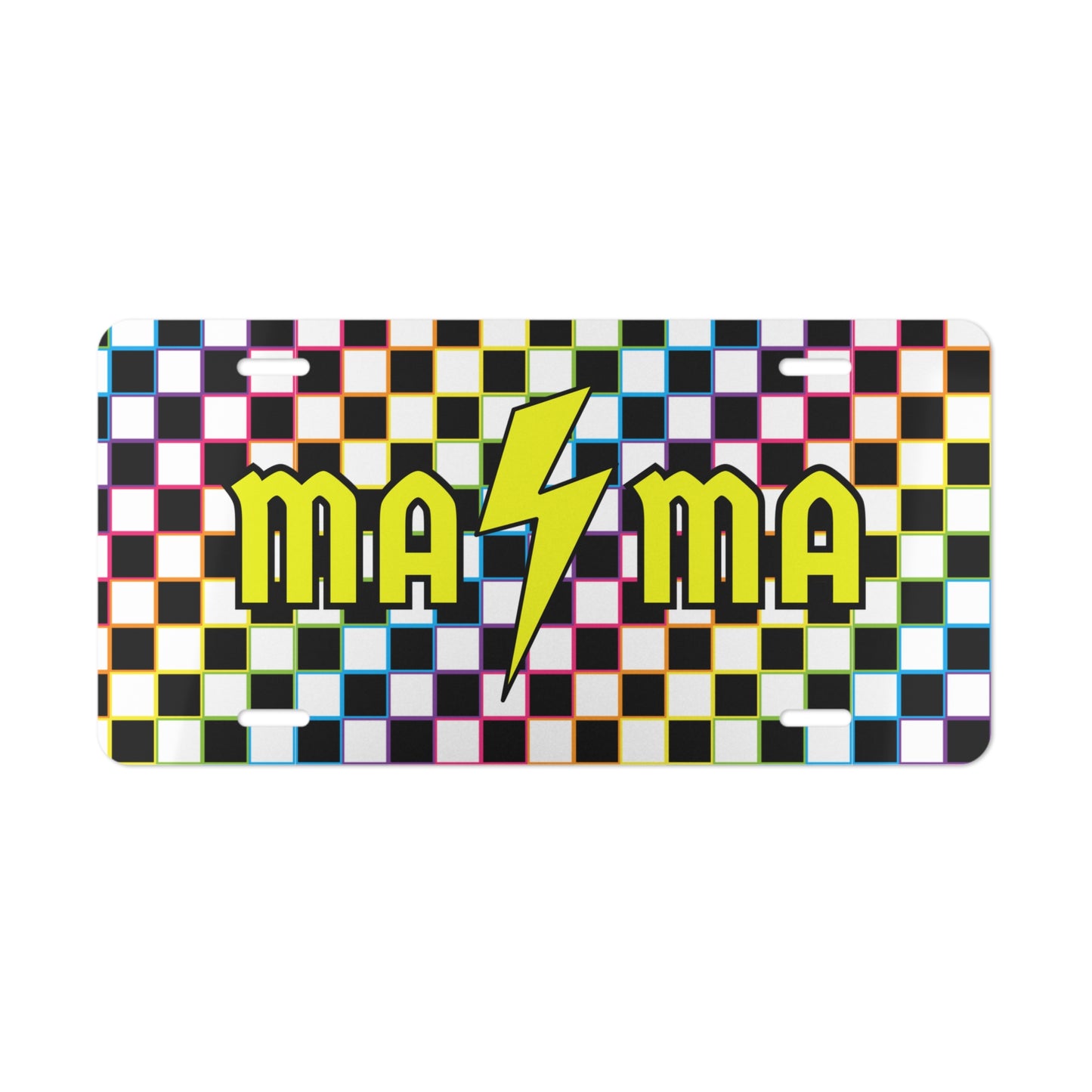 Mama 90s Checkered Vanity License Plate