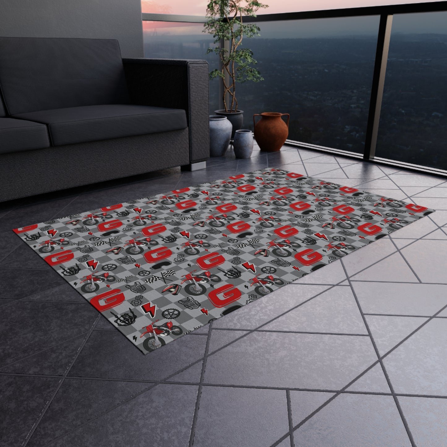 Gas Gas Inspired Outdoor/Indoor Rug
