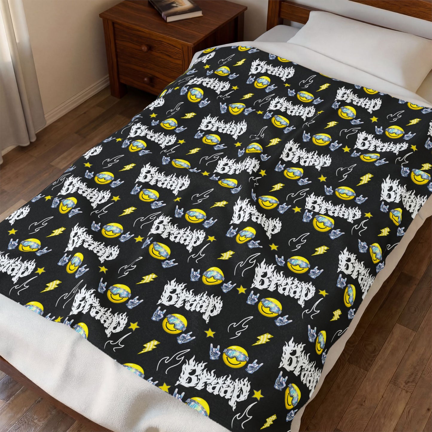 Smiley Braap Plush Blanket