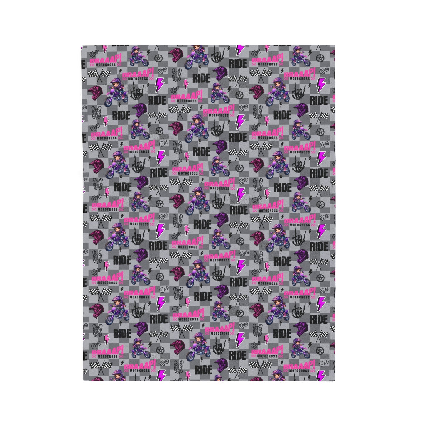 Motocross Girl Dirt Bike Blanket