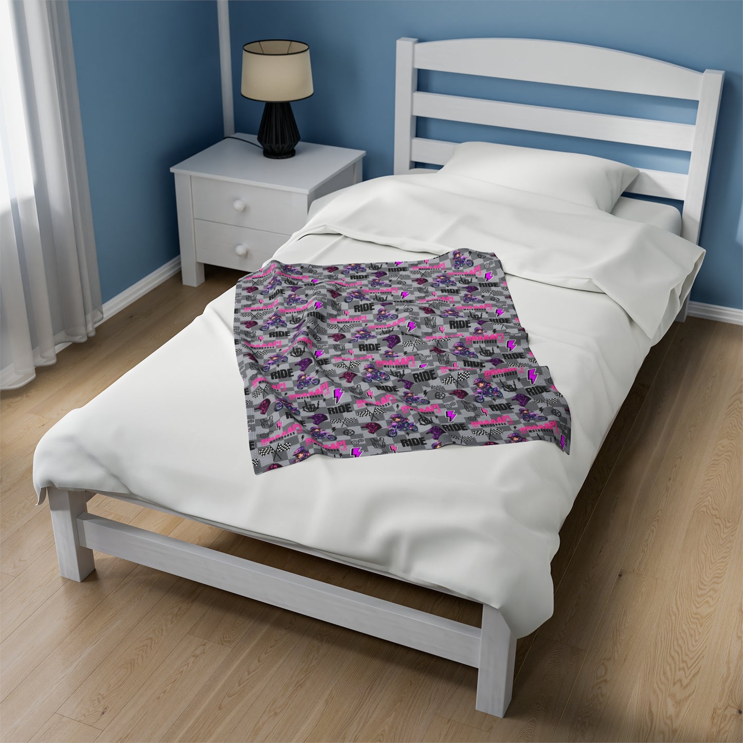 Motocross Girl Dirt Bike Blanket