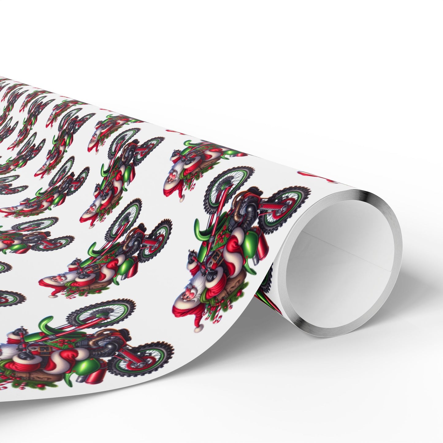 Santa Dirt Bike Gift Wrap