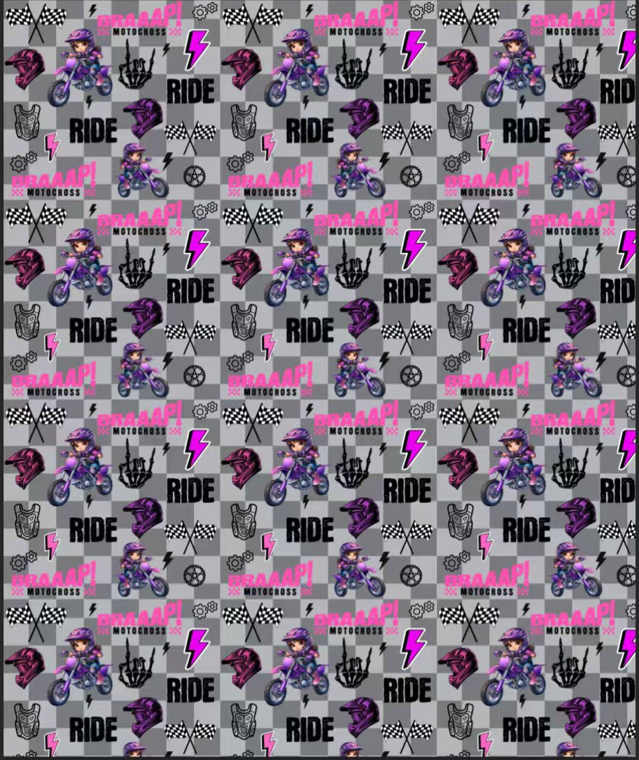 Motocross Girl Minky Blanket *PRE-ORDER* Ship mid Oct.