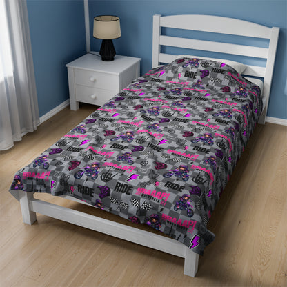 Motocross Girl Dirt Bike Blanket