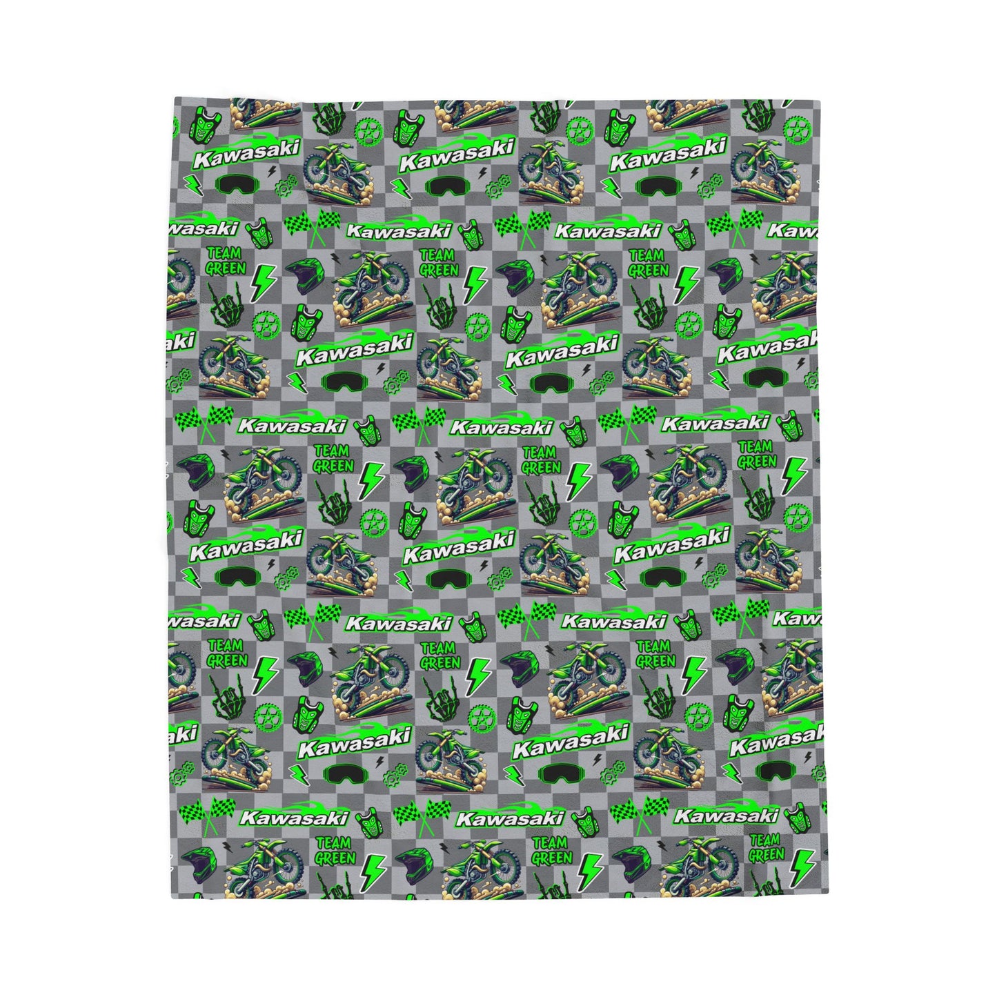 Kawasaki Dirt Bike Inspired Blanket
