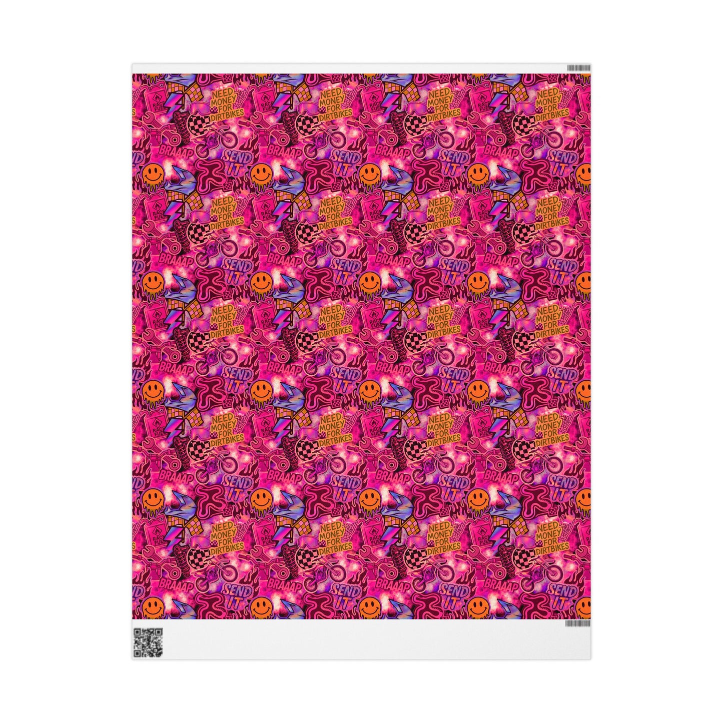 Pink Dirt Bike Sticker Gift Wrap