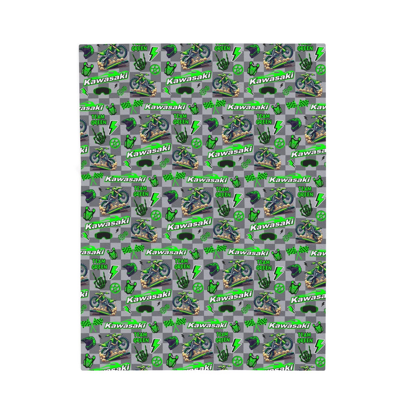 Kawasaki Dirt Bike Inspired Blanket