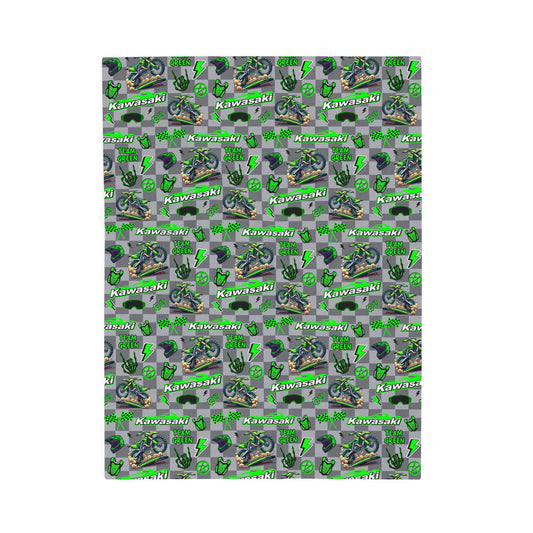 Kawasaki Dirt Bike Inspired Blanket