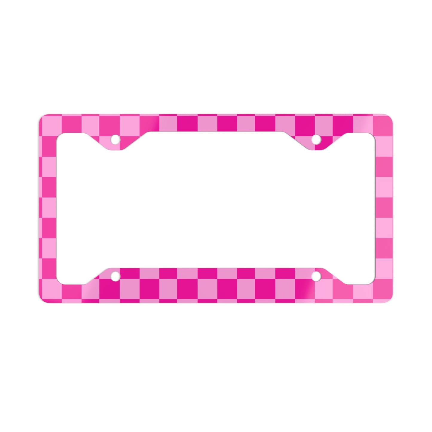 Pink Checker License Plate Frame