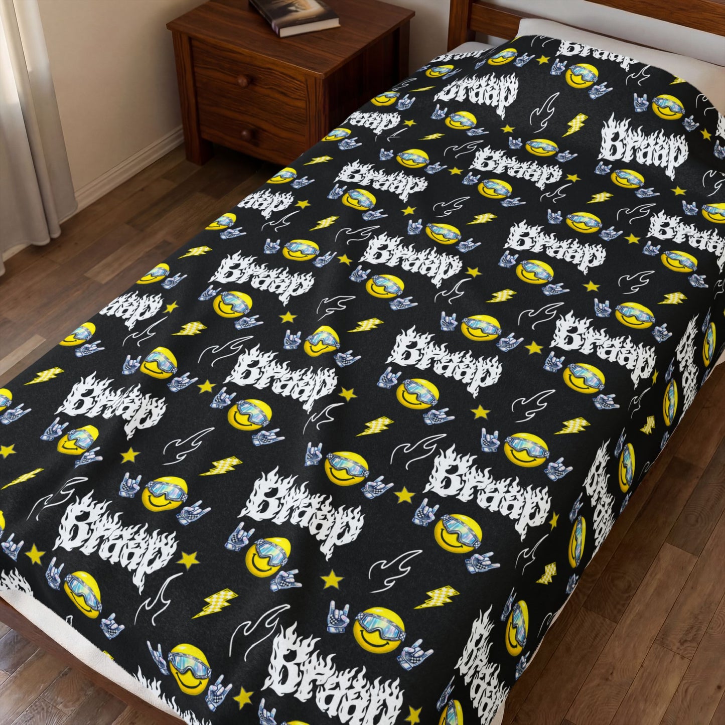 Smiley Braap Plush Blanket