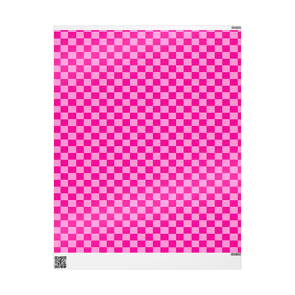 Pink Checker Gift Wrap