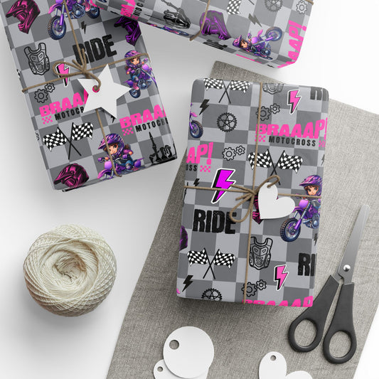 Motocross Girl Dirt Bike Gift Wrap
