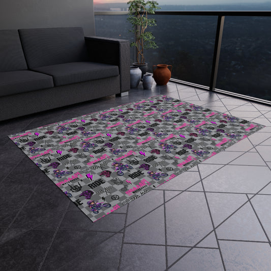 Motocross Girl Outdoor/Indoor Rug