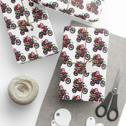 Santa Dirt Bike Gift Wrap