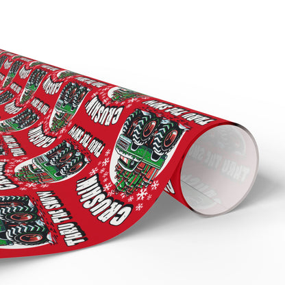 Crushin' Snow Monster Truck Gift Wrap
