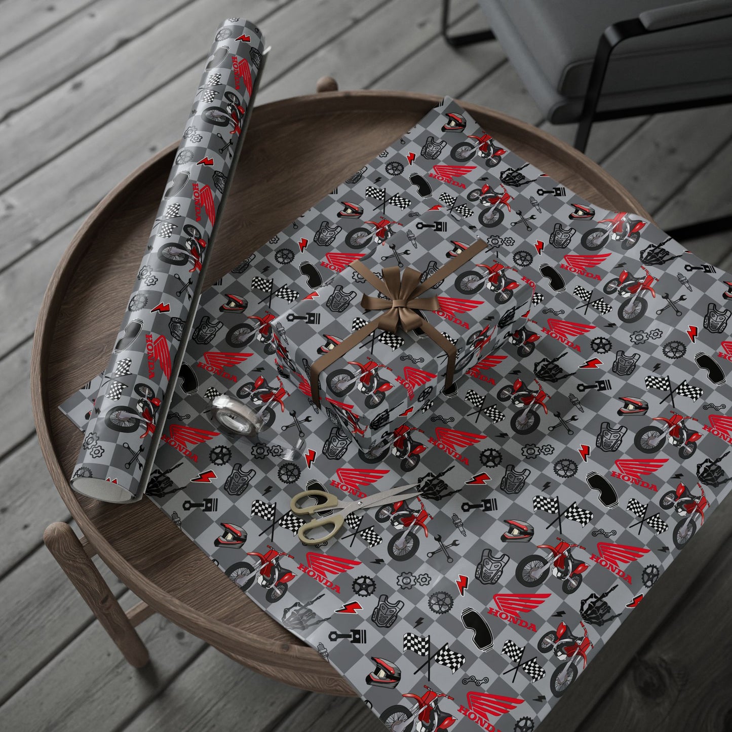 Honda Dirt Bike Inspired Gift Wrap [version 2]