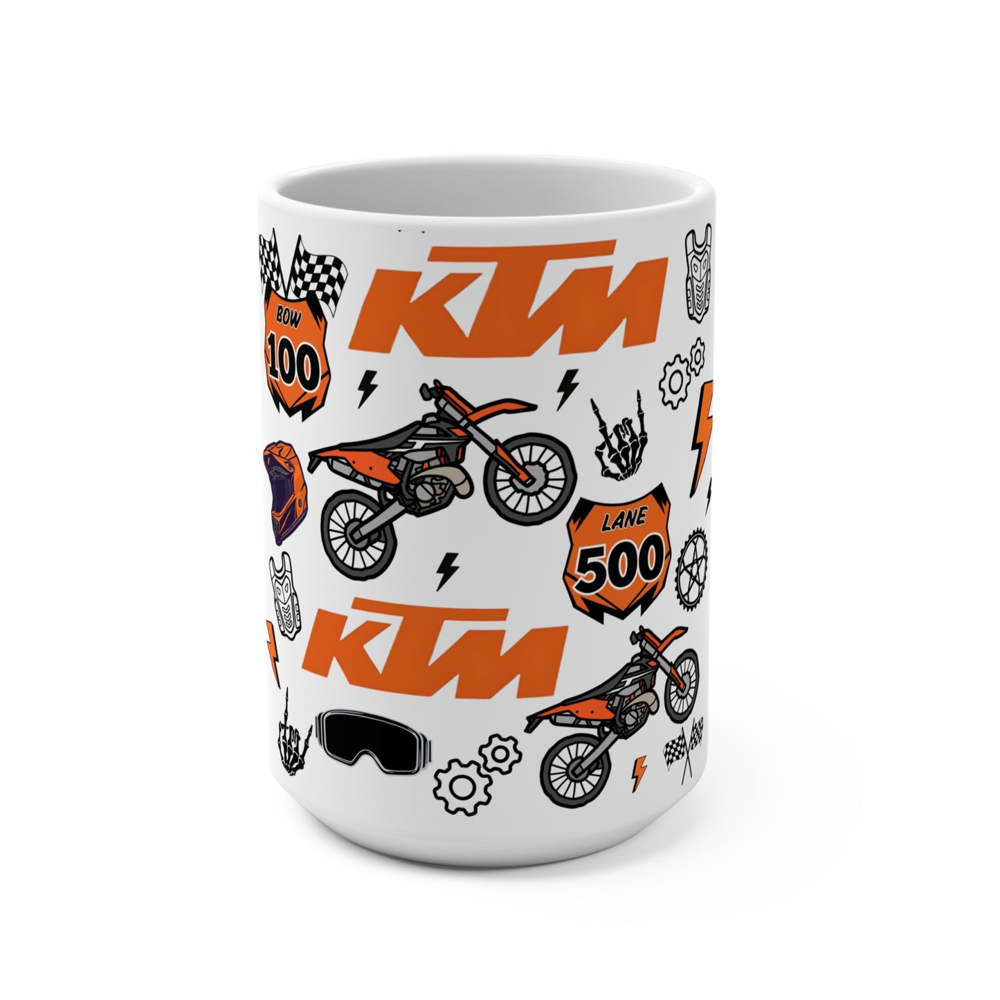 (KTM Inspired) Motocross Customizable Mug 15oz
