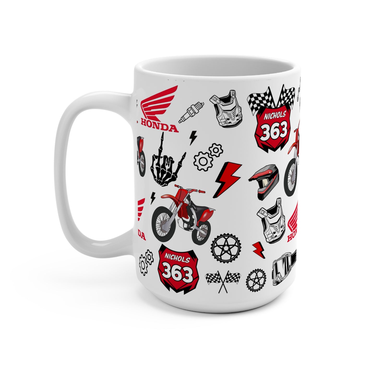 (Honda Inspired) Motocross Customizable Mug 15oz