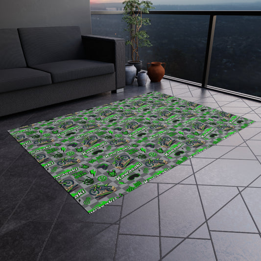 Kawasaki Inspired Outdoor/Indoor Rug