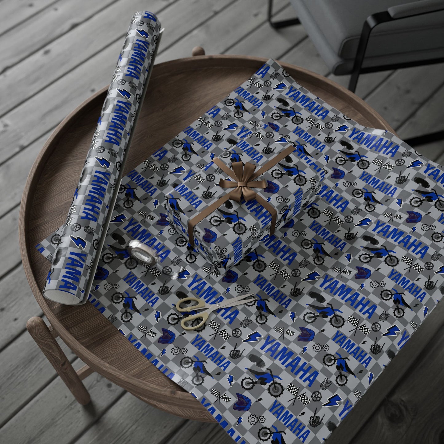 Yamaha Dirt Bike Inspired Gift Wrap