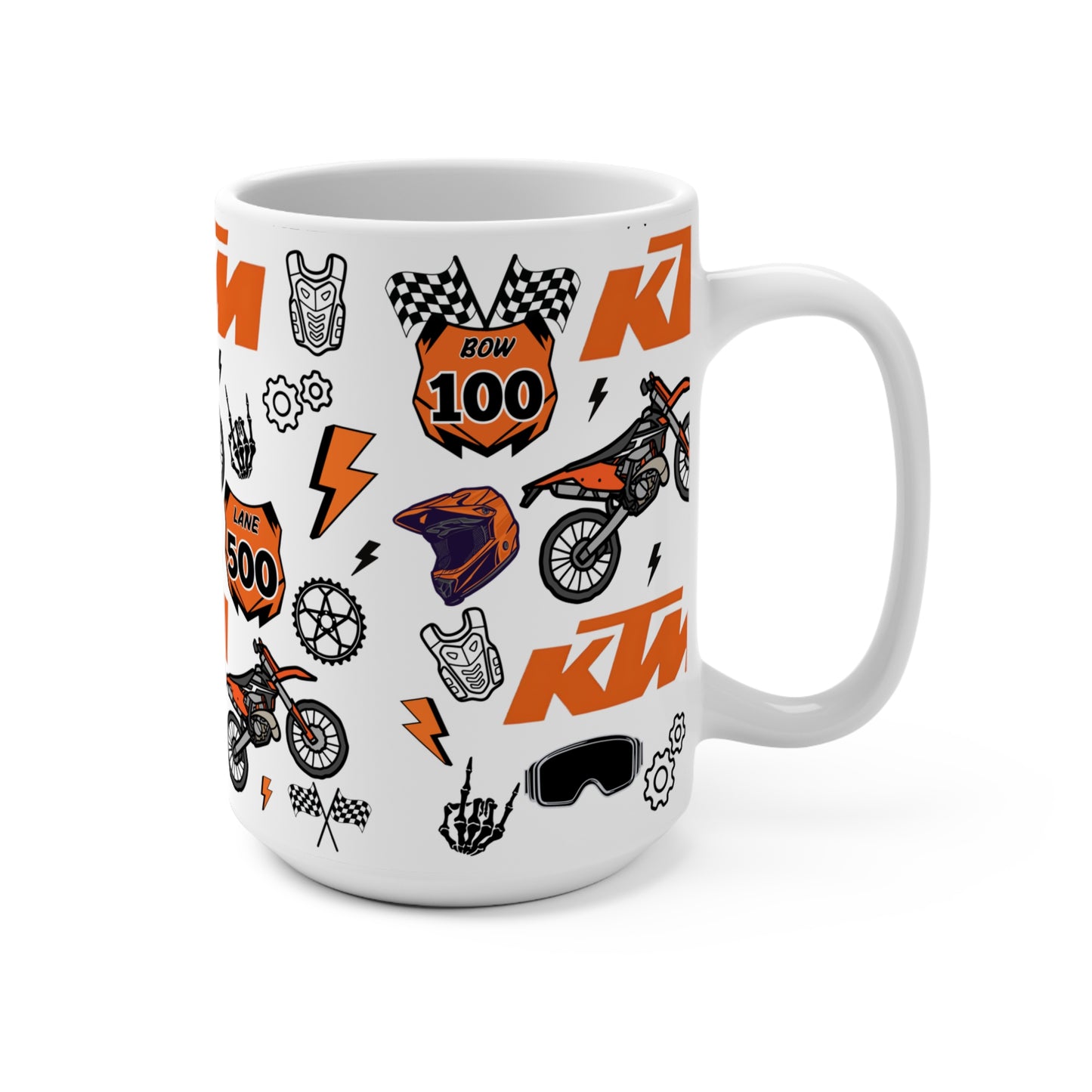 (KTM Inspired) Motocross Customizable Mug 15oz