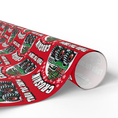 Crushin' Snow Monster Truck Gift Wrap