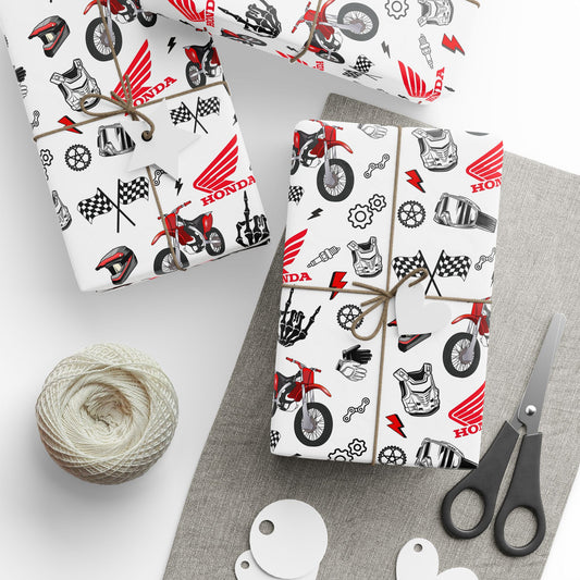 Honda Dirt Bike Inspired Gift Wrap
