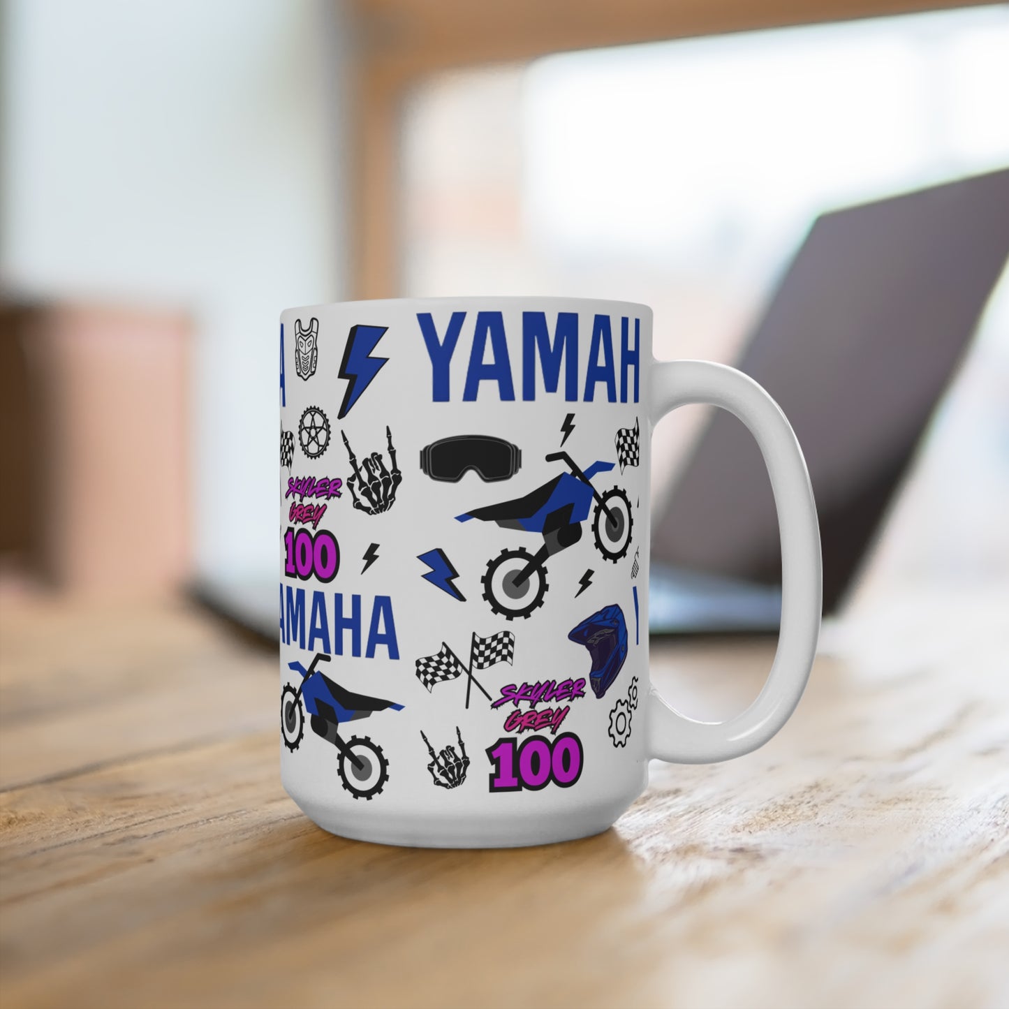 (Yamaha Inspired) Motocross Customizable Mug 15oz