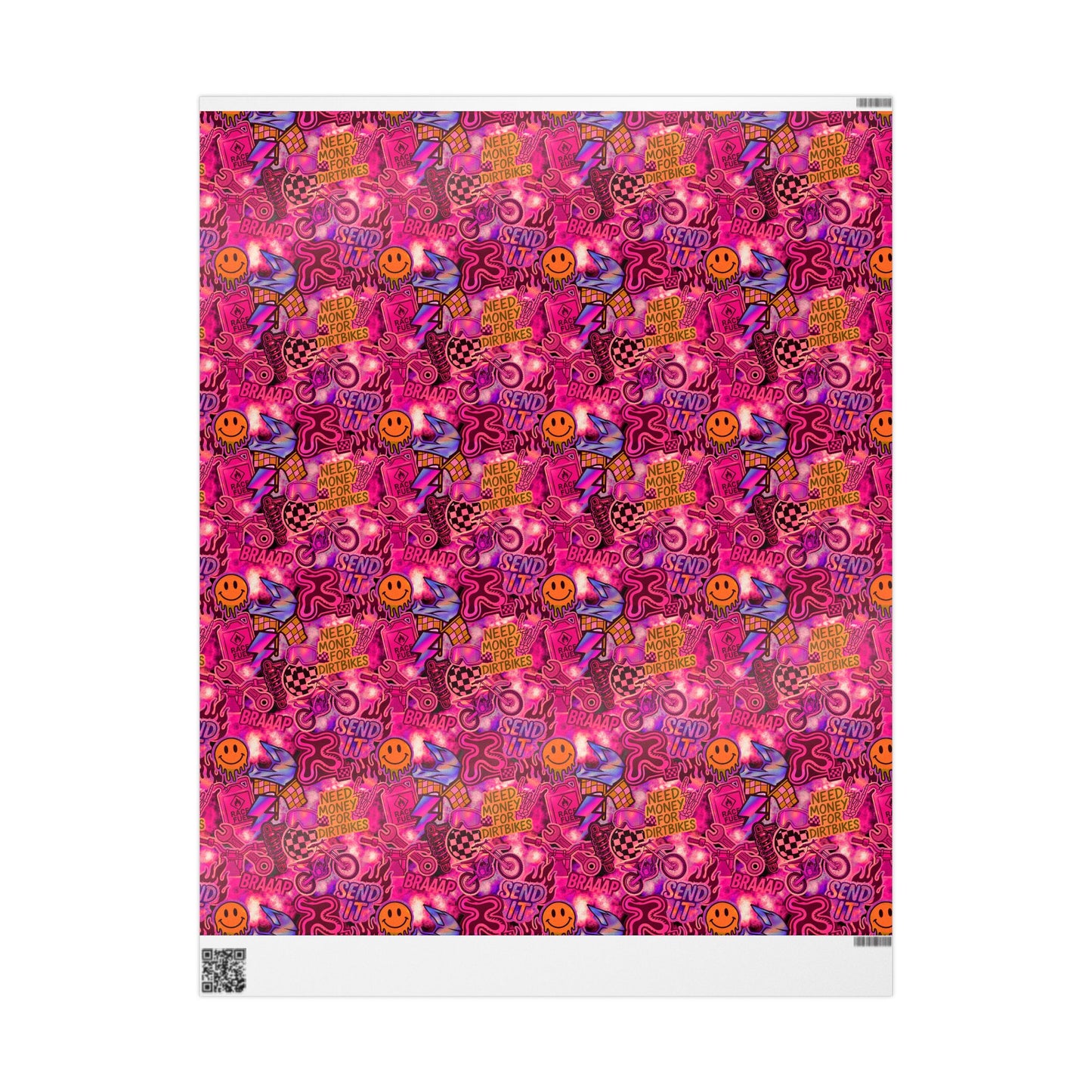 Pink Dirt Bike Sticker Gift Wrap