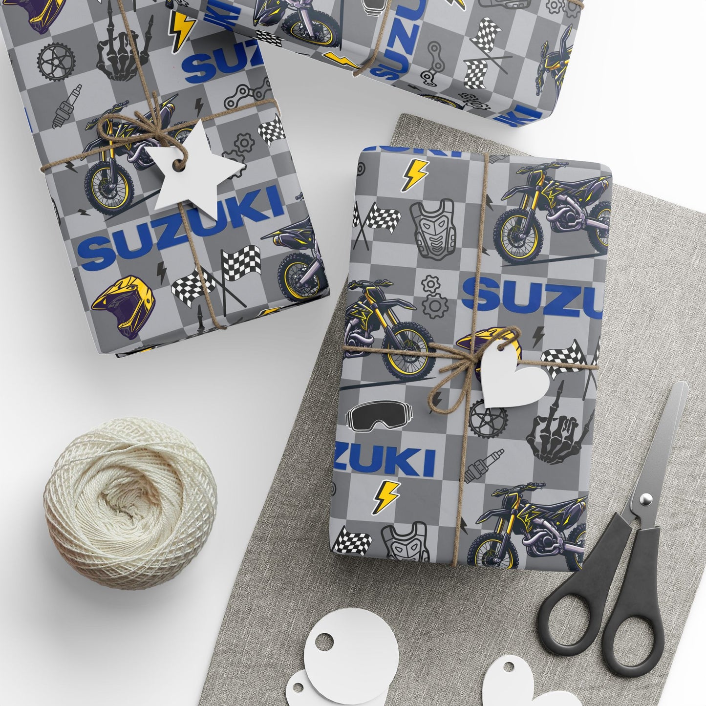Suzuki Dirt Bike Inspired Gift Wrap