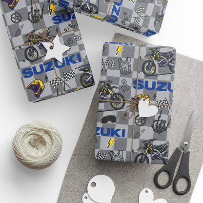 Suzuki Dirt Bike Inspired Gift Wrap
