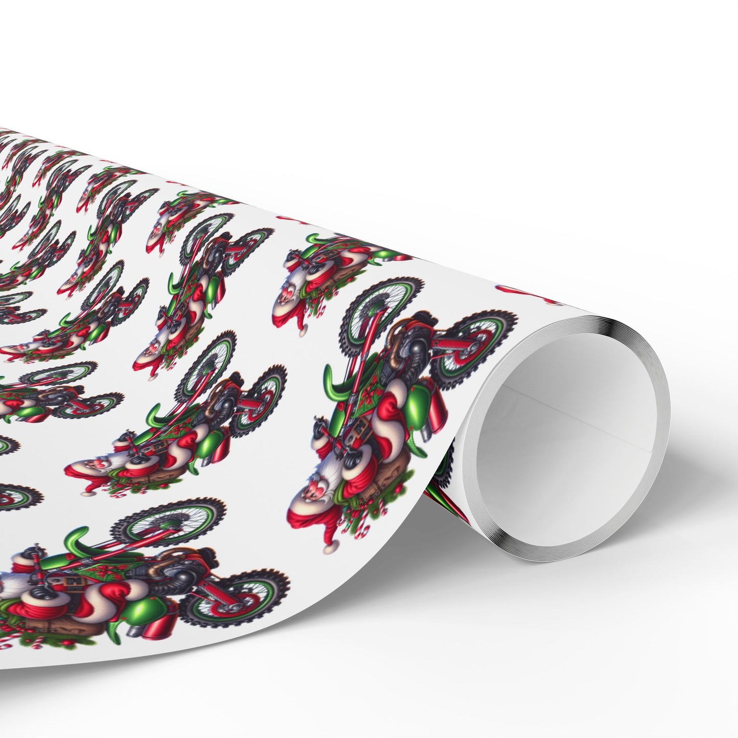Santa Dirt Bike Gift Wrap