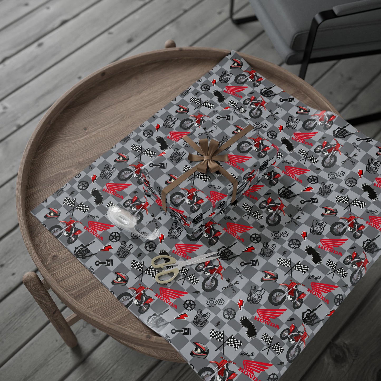 Honda Dirt Bike Inspired Gift Wrap [version 2]