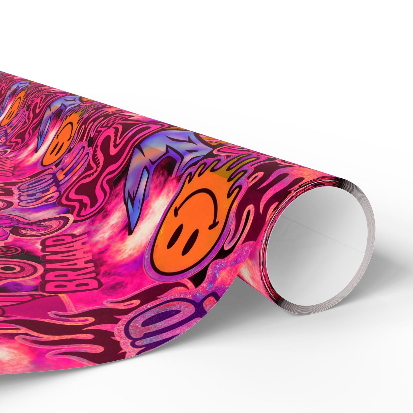Pink Dirt Bike Sticker Gift Wrap
