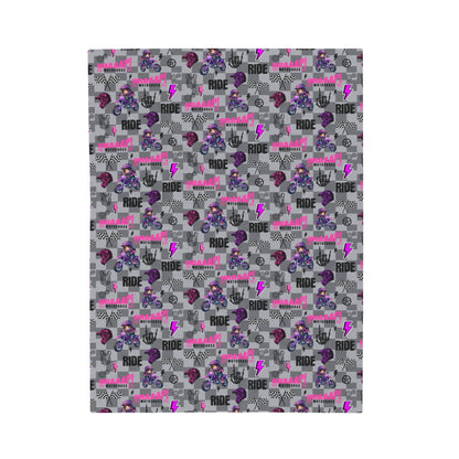 Motocross Girl Dirt Bike Blanket