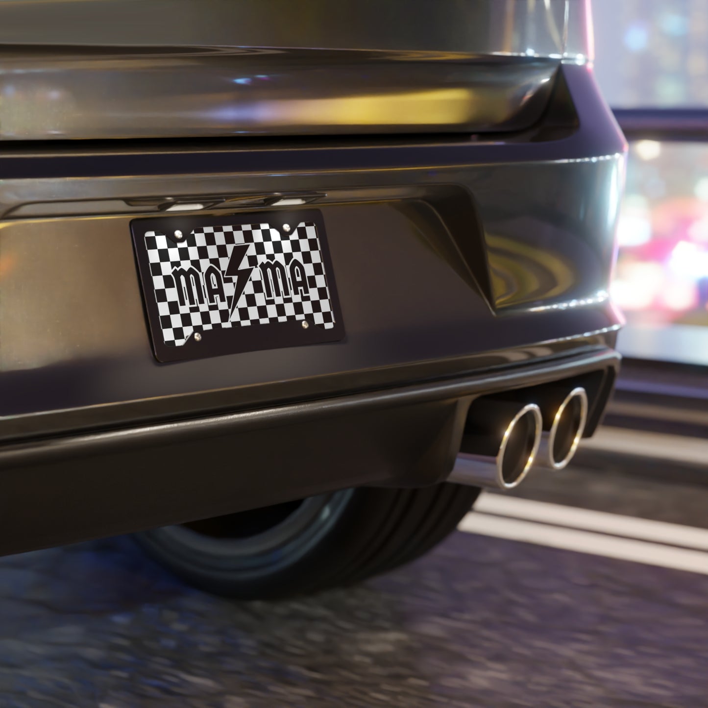 Mama Checkered Vanity License Plate