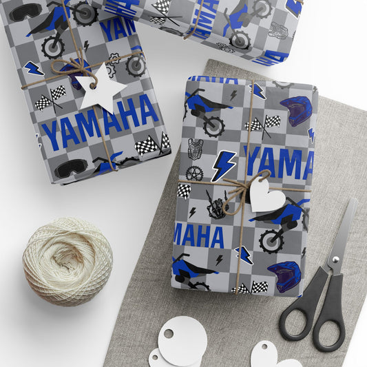 Yamaha Dirt Bike Inspired Gift Wrap