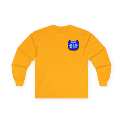 Custom Unisex Number Plate Gildan Long Sleeve *You Pick Back Saying*